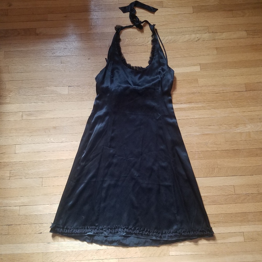 Party dress: Kenzie 100% silk halter LBD